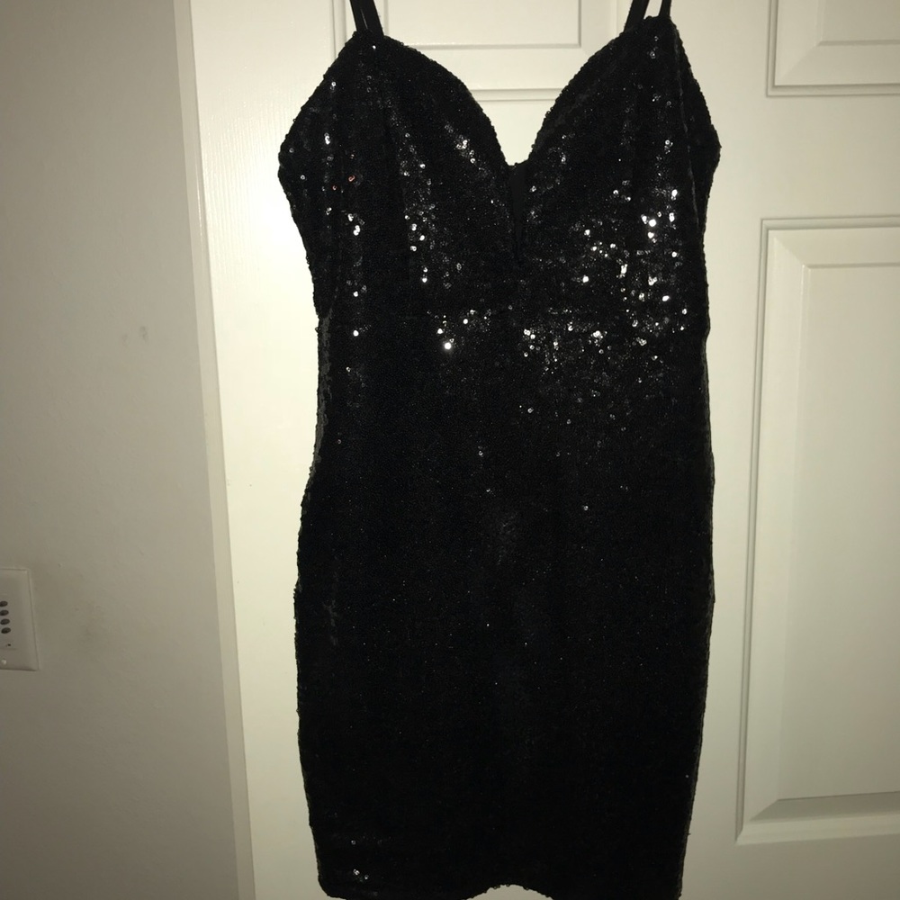 DNA black sequins dress